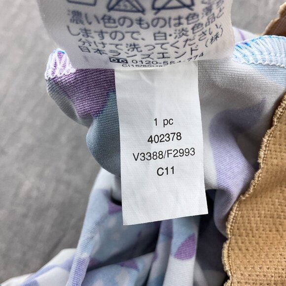 Lands End Tankini Women 6DD Blue Purple Floral Drawstring Bow Bra Swim Top - Picture 7 of 7